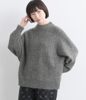 【tukuroi by SUN VALLEY】アルパカ混ニットミドルゲージ天竺編みドルマンプルオーバー