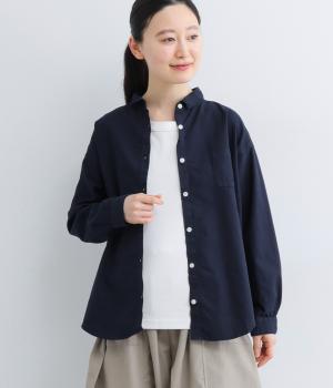 オックス日本製品染長袖ブラウス(ダークネイビー-F)