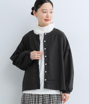 オックス日本製品染前後2way長袖ブラウス(チャコールブラウン-F)