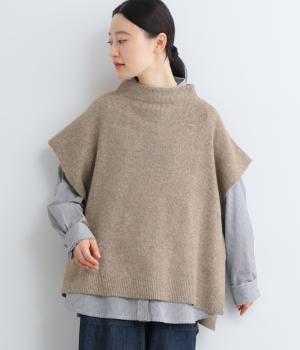 五者混総針編みニットベスト