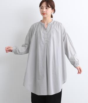 コットンローン日本製品染　チュニックブラウス