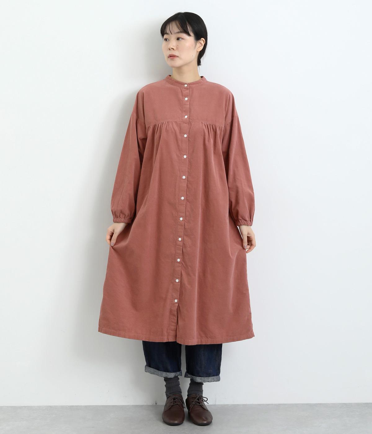 コットンコーデュロイ日本製品染　2wayワンピース(オールドピンク-F)