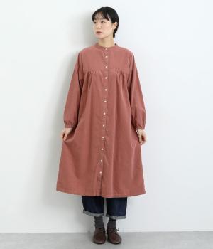 コットンコーデュロイ日本製品染　2wayワンピース(オールドピンク-F)