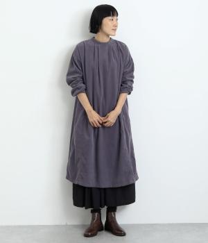 コットンコーデュロイ日本製品染　2wayワンピース(スモークネイビー-F)