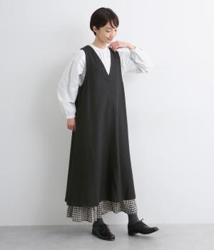 ウールライク2wayジャンパースカート(クロ-F)
