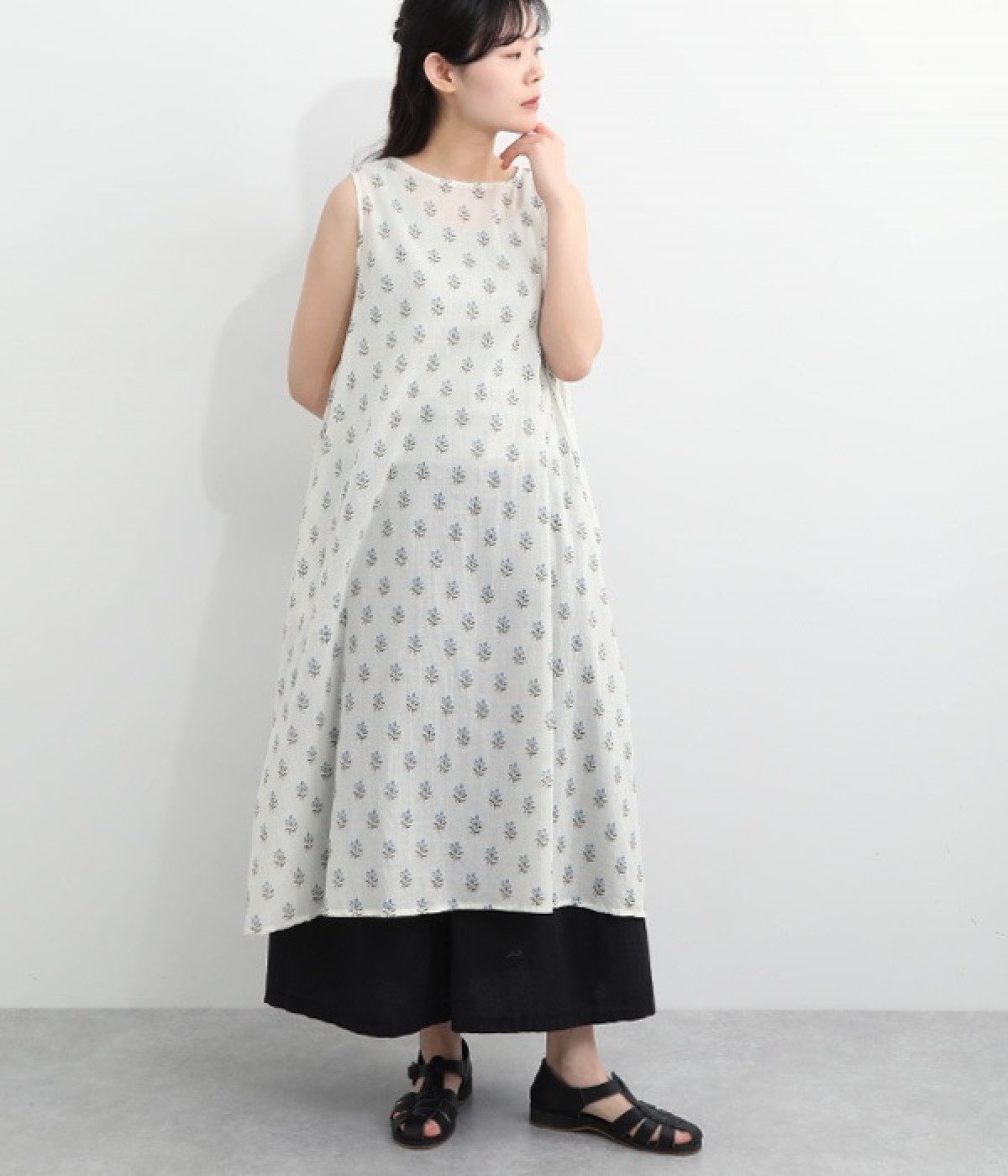 Bonpoint ノースリーブワンピース 12 / 150cm 小さいサイズ 接触冷感カットソーノースリーブワンピース 低身長