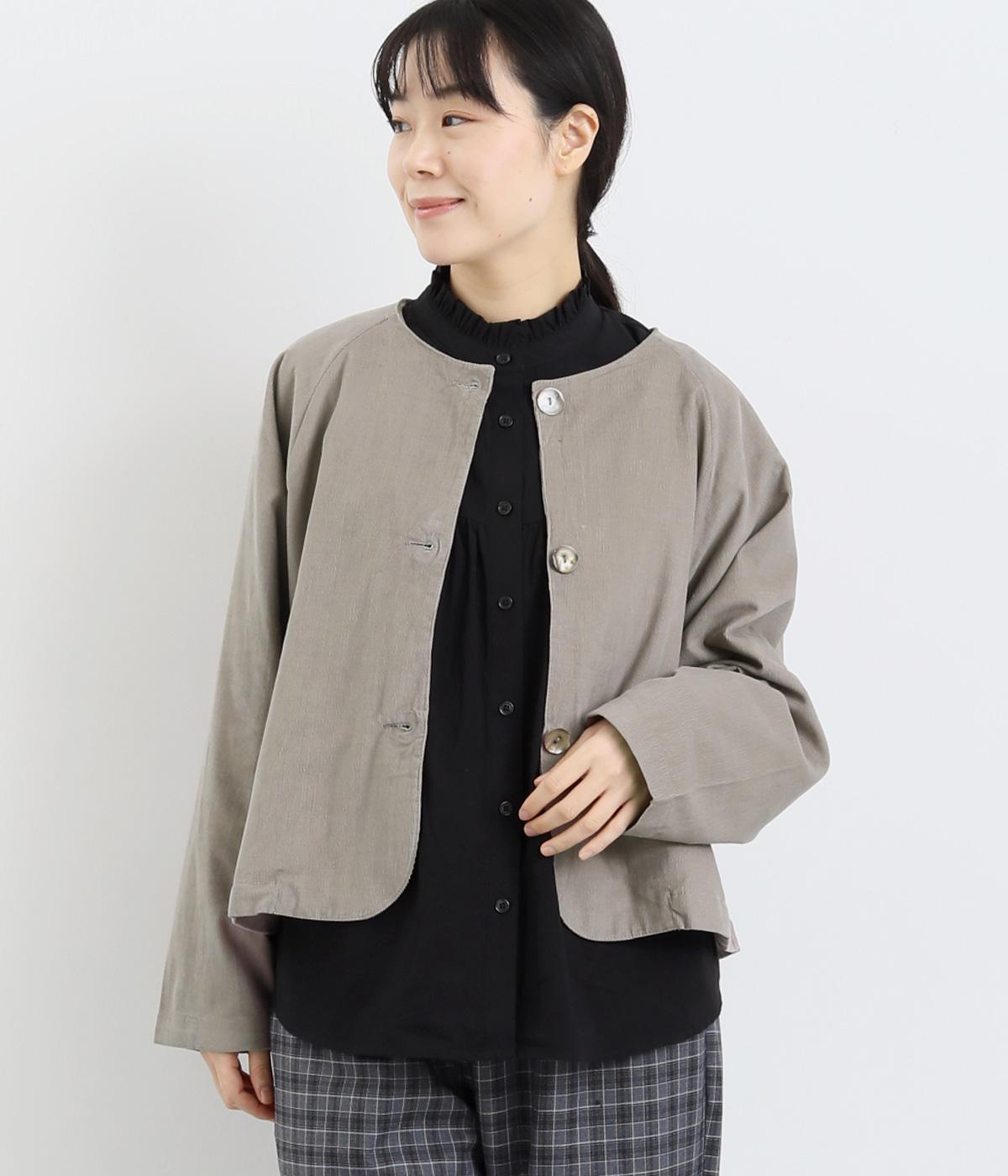 コーデュロイ無地 ジャケット(ベージュ-F)