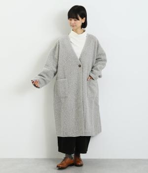 ジャージーニット ロングコート