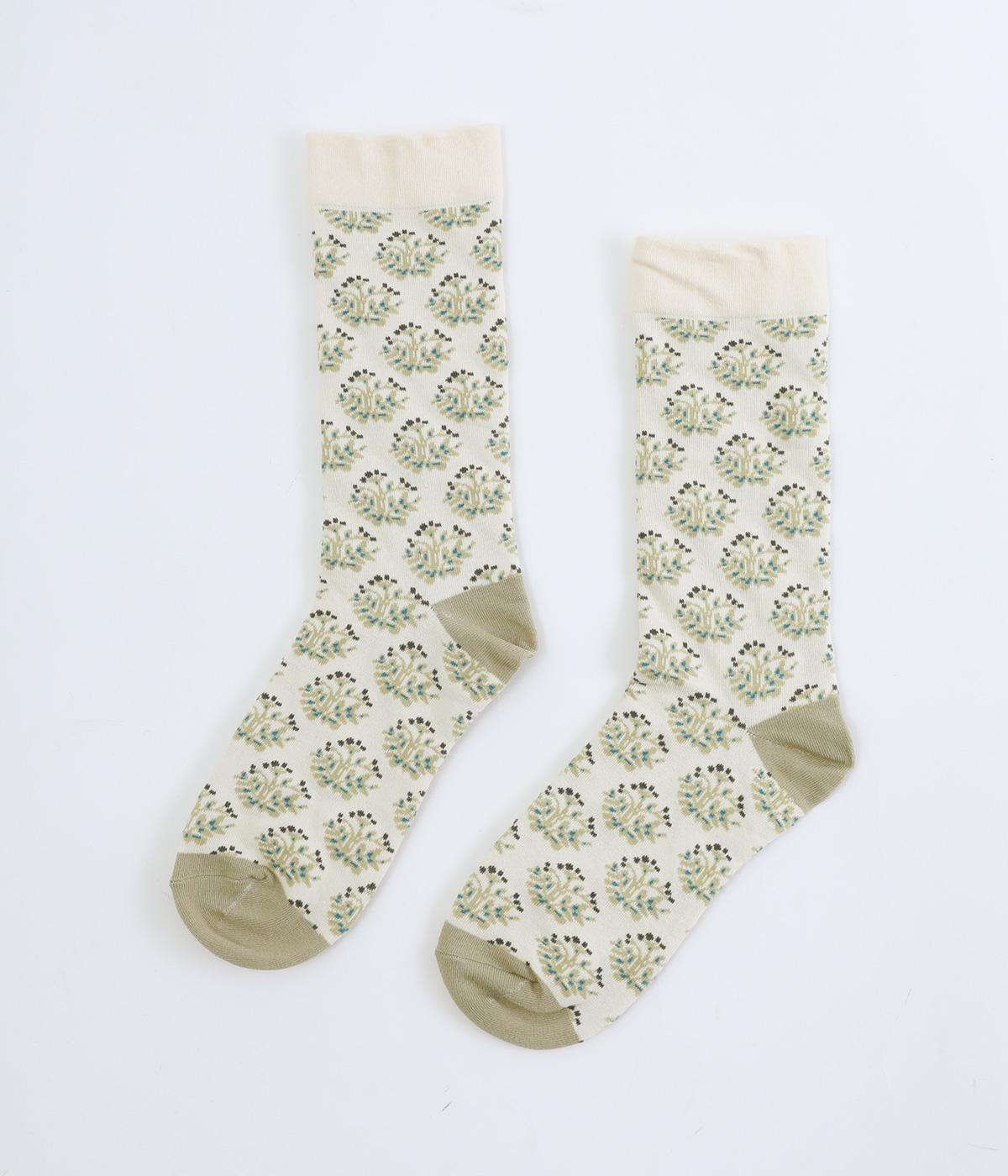 チョークベリー ジャカードソックス(アイボリー-F)