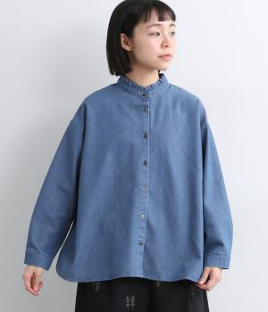 フレイデニムスタンド前開きブラウス