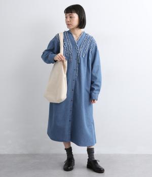 フレイデニムフリル付ワンピース