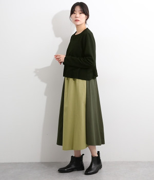 配色切替えワンピース