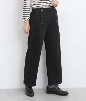 デニムワイドパンツ(ブラック-ONESIZE)