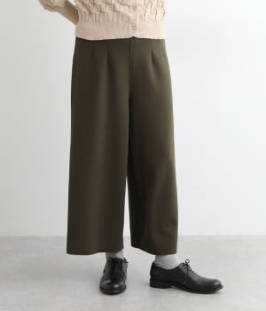 クロップドワイドパンツ(カーキ-ONESIZE)