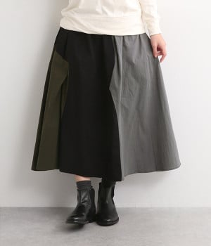 配色切替ギャザースカート