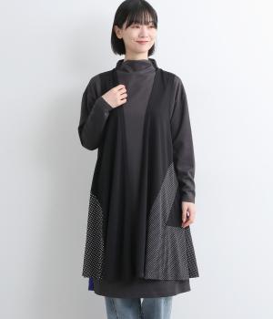 ドット切替ノースリーブロングベスト