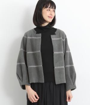シャギーボーダーニットカーディガン