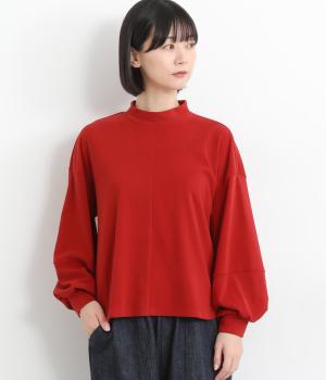 微起毛ハイネック切替カットソー