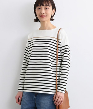 別注｜Cassure×「G.F.G.S」配色ボーダーカットソー(ブラック×ベージュ-ONESIZE)