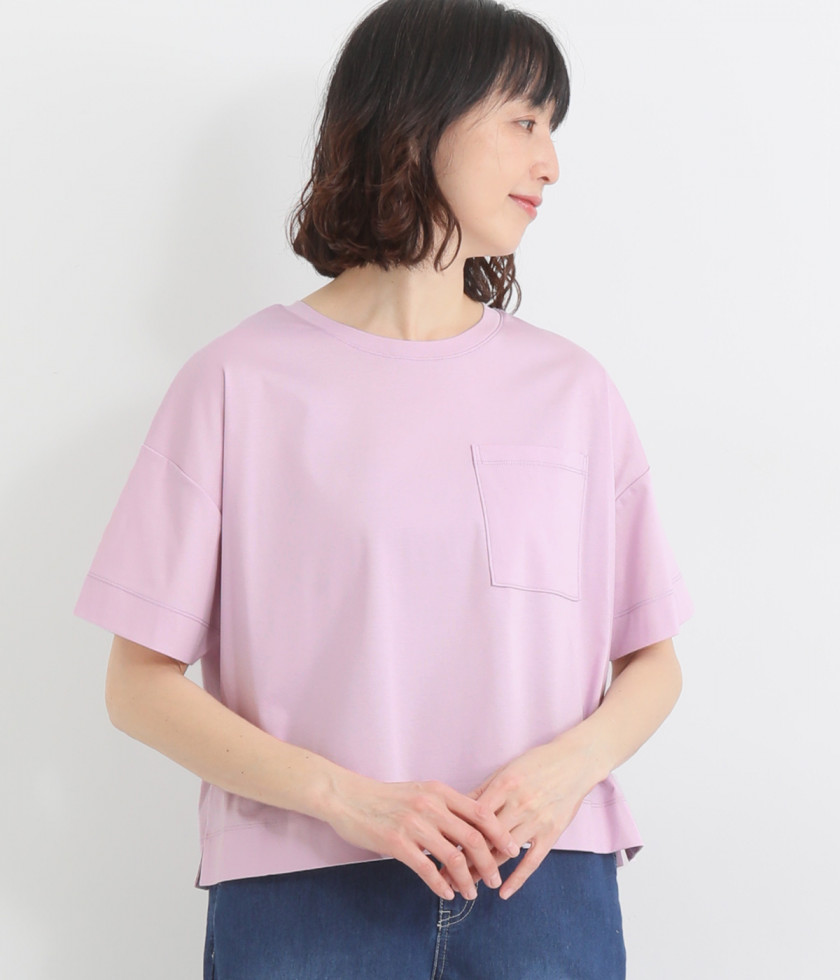 コットンスムースシルケットワイドTシャツ