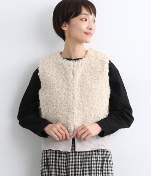ニットボアベスト(ベージュ-F)