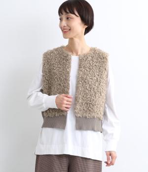 ニットボアベスト(モカ-F)