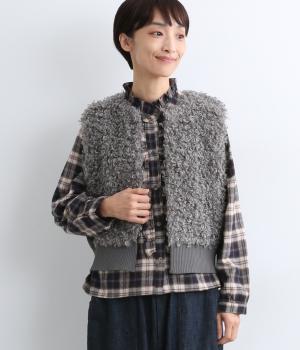 ニットボアベスト(チャコール-F)