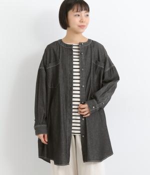 コットン6オンスデニムバイオ加工ジャケット(ブラック-F)