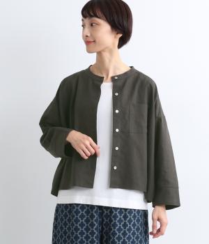 リネンコットン平織りシャツジャケット