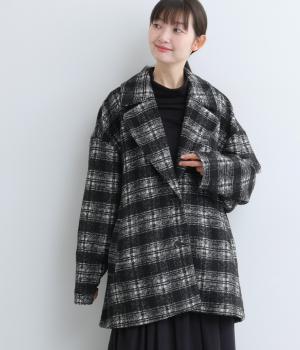 チェックテーラードコート