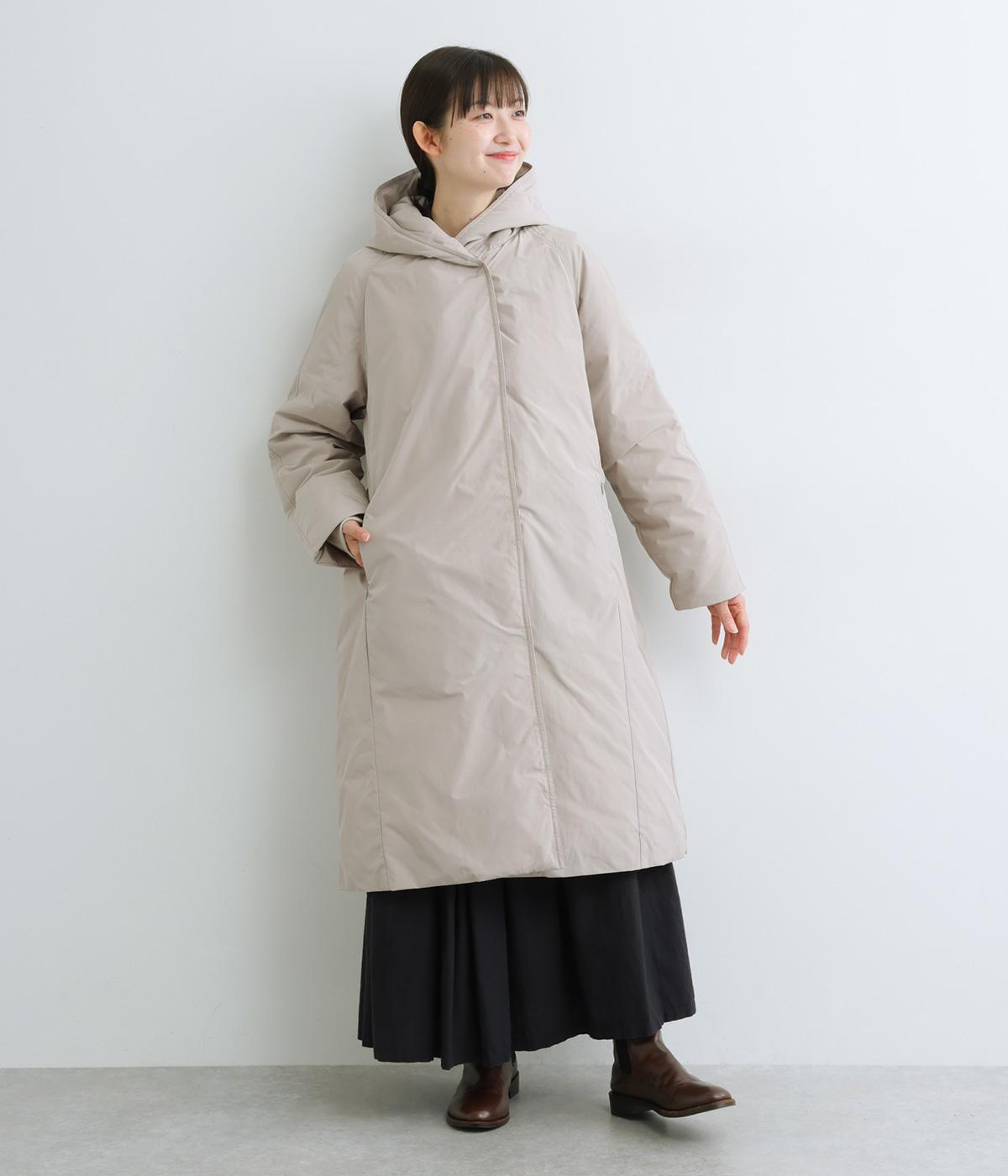 フード付きダウンコート(ベージュ-F)