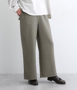 ミックスカラー千鳥ジャカードクロスセミワイドパンツ