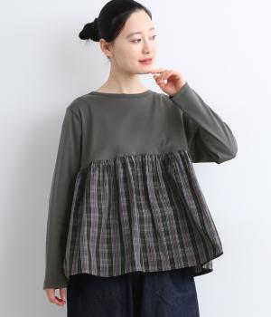 【La La que sera 】フライス＆マイクロタフタチェックプルオーバー