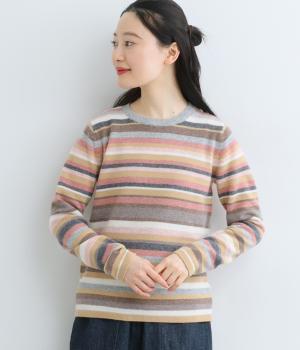 ウール　マルチボーダーニットプルオーバー