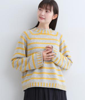 ウール混　ボーダーニットプルオーバー