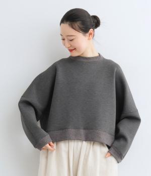 ドルマンワイド首元袖裾リブダンボールニット