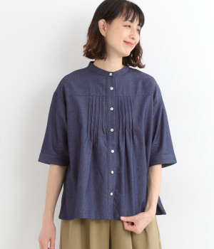 デニムピンタックブラウス（green.）の商品詳細