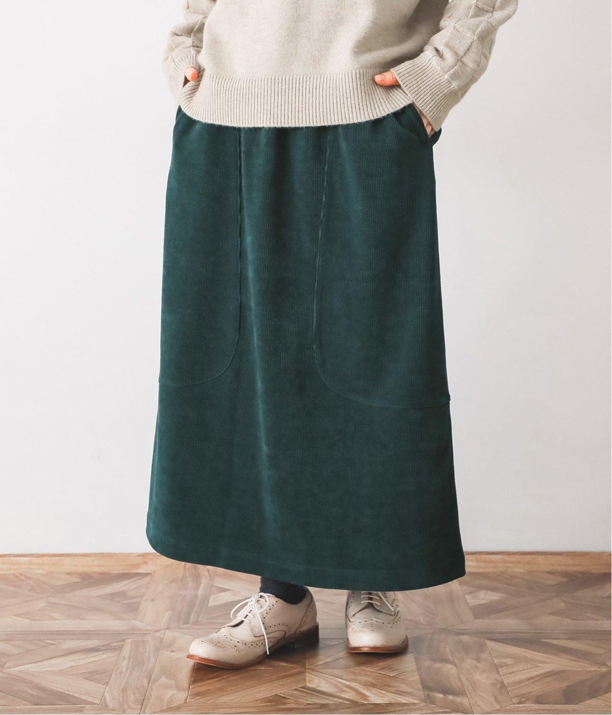 C.S RIB切替セミタイトスカート(グリーン-F)