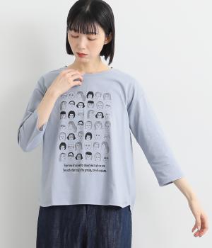 コットンいろいろフェイスプリントカットソー