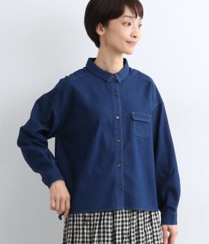 デニム巾広シャツ