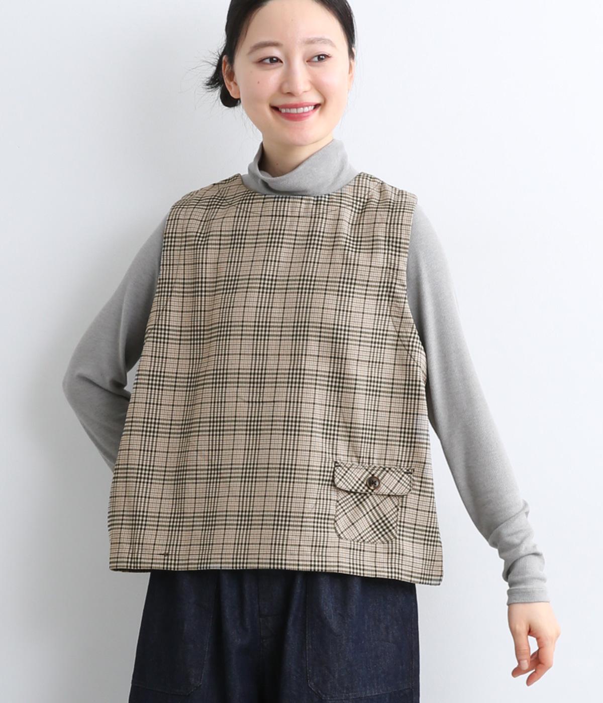 グレンチェック2wayベスト（green.）の商品詳細