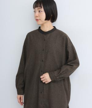 ヘリンボーンクレリックチュニック(ブラウン-F)