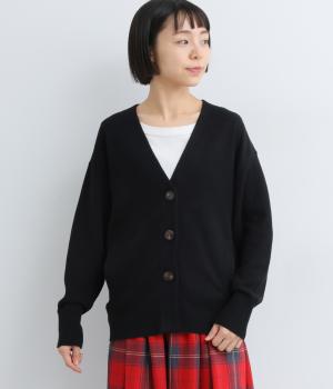 ポケ付ニットカーディガン(クロ-F)
