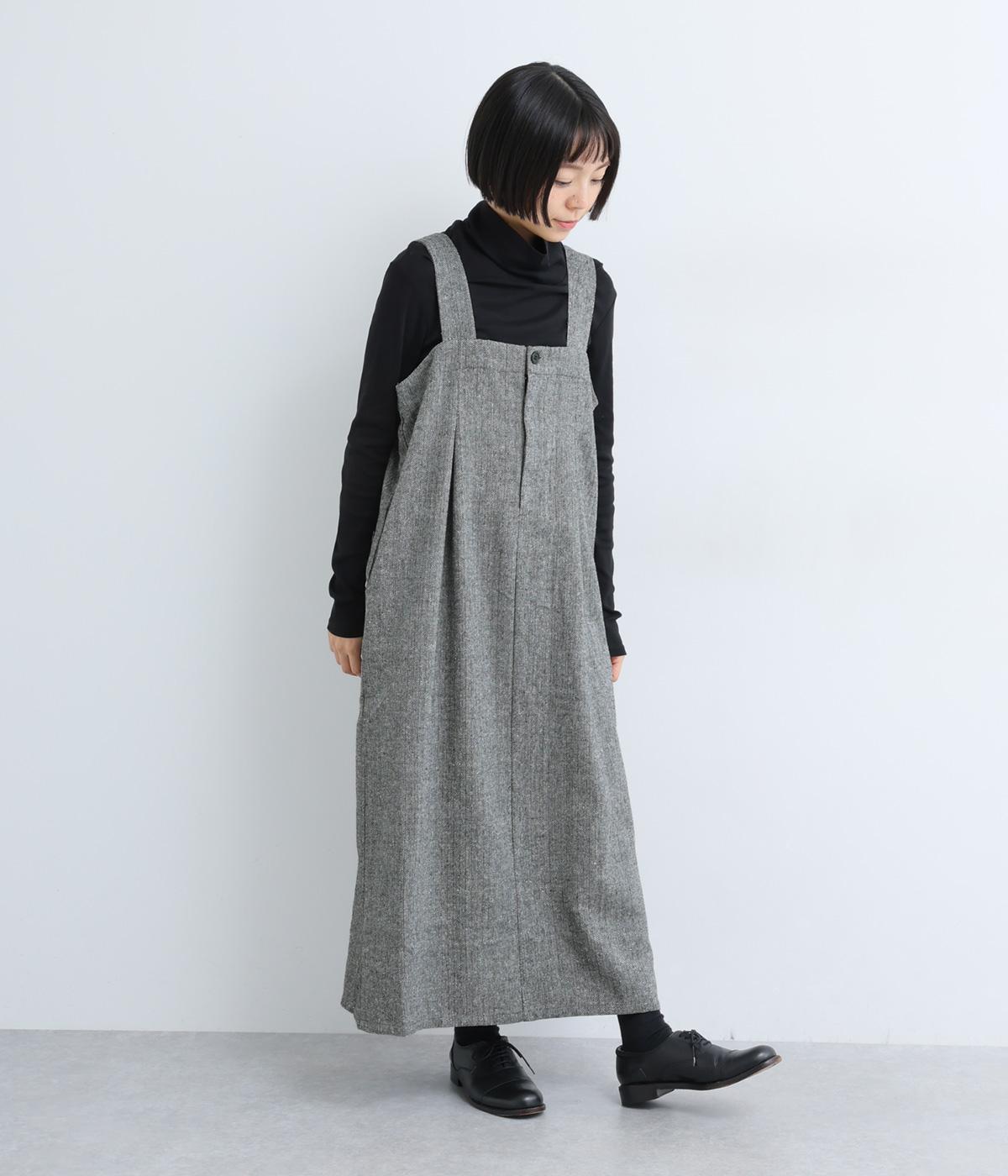 ヘリンボーンタックジャンパースカート（green.）の商品詳細