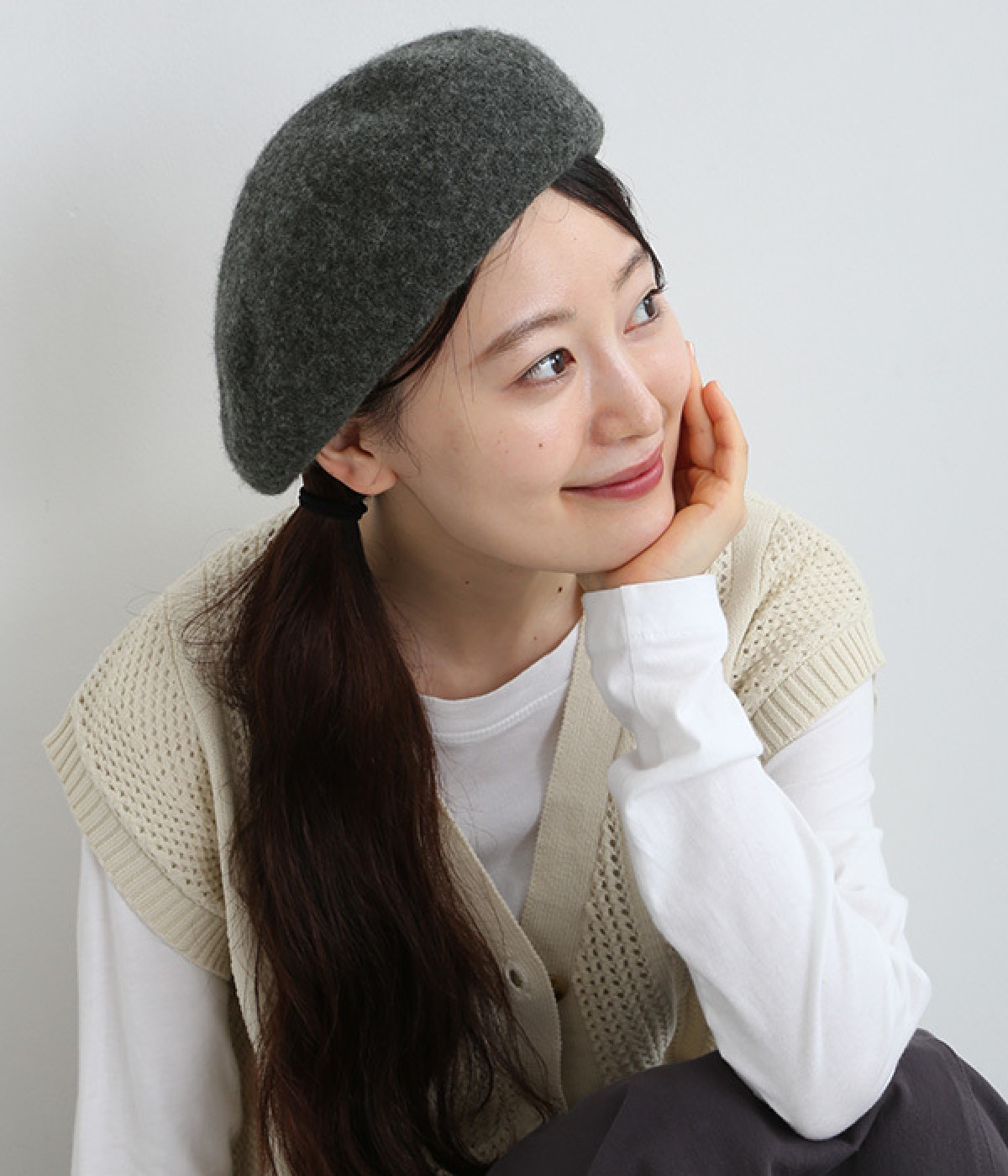 フェルトベレー(チャコール-ONESIZE)