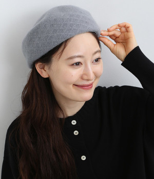 編み立て柄入りベレー