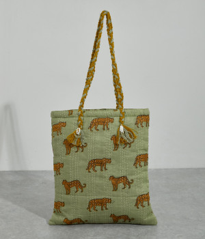 カンタ風　インドトート(カーキ-ONESIZE)