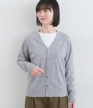 ウールアクリルナイロンフラワーリンクスカーディガン
