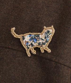 刺繍ブローチ｢ネコ｣