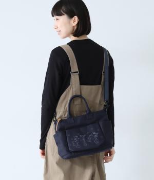 ｢glanta｣ドットと花瓶刺繍スクエアトートショルダーバッグ